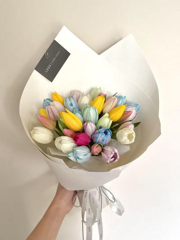 Fresh Bouquet Rainbow Tulips